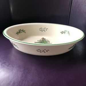 Spode Christmas Tree Oval Rimmed Dish / Oven Safe